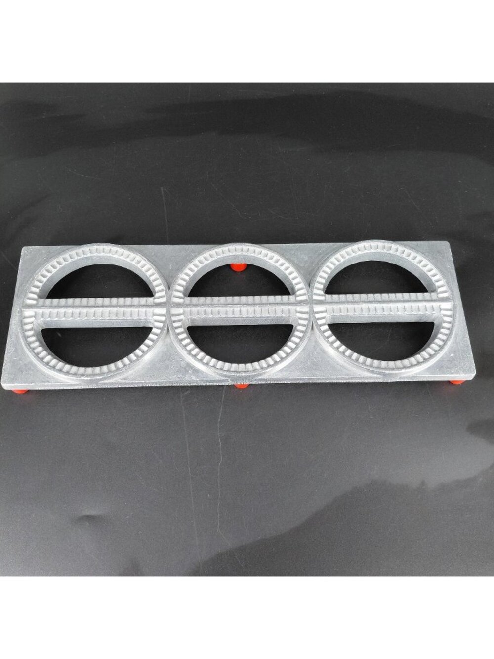 Perogi Ravioli Maker Press Mold Cutter Maker Aluminum 3 Circle 6 Pocket USA
